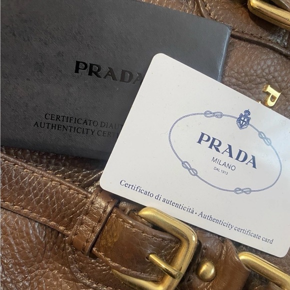 Prada Nappa Stripes Brown Leather Bag - Picture 5 of 12